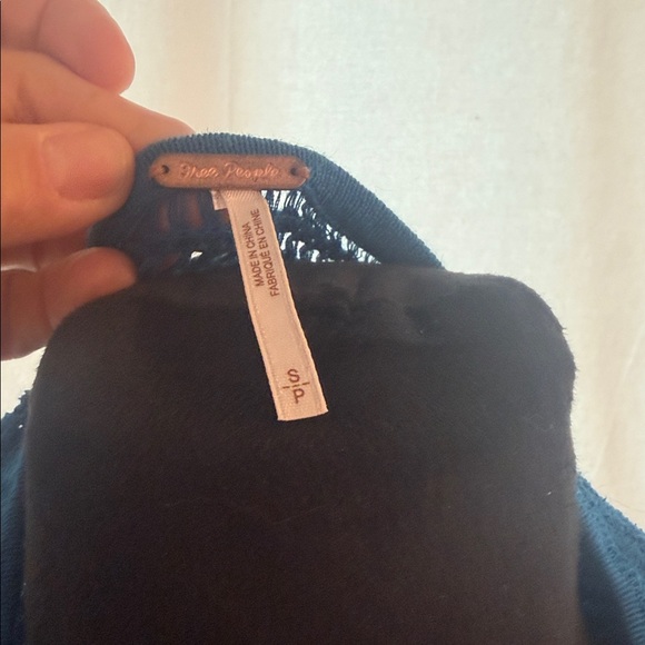 Free People Vibrant Blue Knit Blouse - Picture 2 of 8